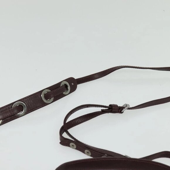 Jimmy Choo Hand Bag Leather Bordeaux Silver Auth BA5034 - Picture 9 of 16